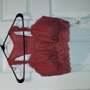 Aerie Flower Eyelash Lace Trim Lightly Padded Unlined Bralette 2019